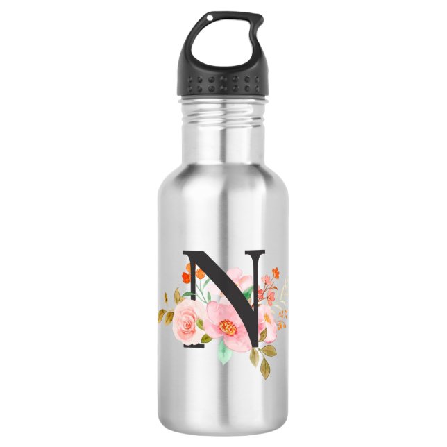Letter N Stainless Steel Water Bottle (Front)
