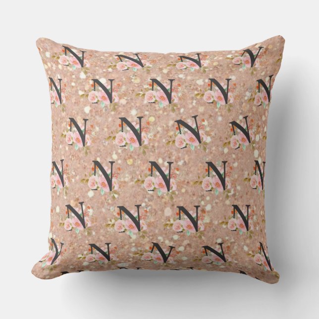 Letter N Throw Pillow (Front)