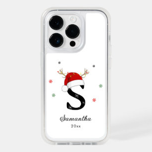 Letter Name Santa Hat   Monogram   Custom Initial OtterBox iPhone 14 Pro Case