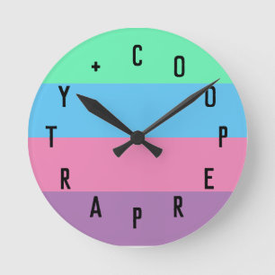 Letter Numbers Round Clock