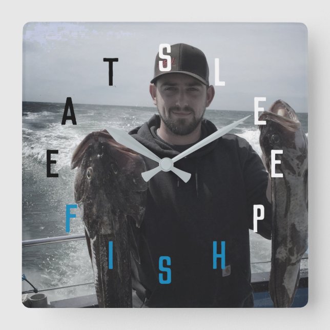 Letter Numbers Square Wall Clock (Front)