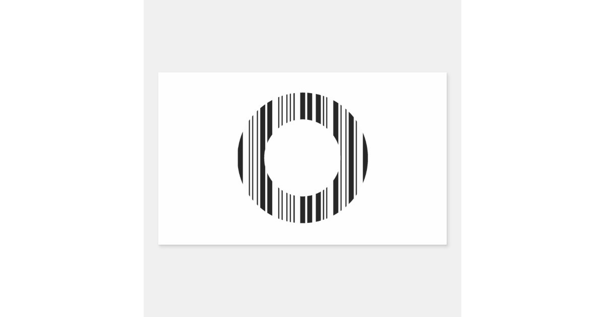 LETTER O BAR CODE First Initial Barcode Pattern Rectangular Sticker ...