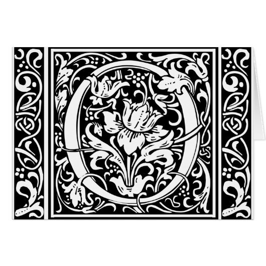 Letter O Medieval Monogram Art Nouveau (Front Horizontal)