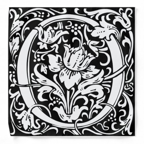 Letter O Medieval Monogram Art Nouveau Bandana