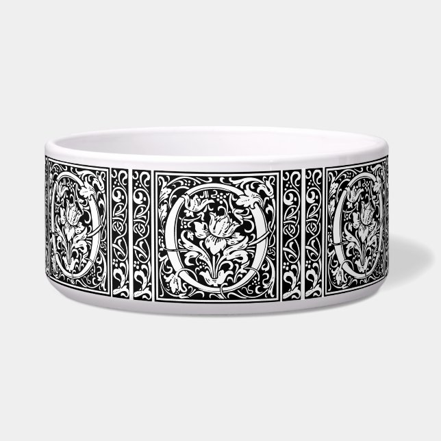 Letter O Medieval Monogram Art Nouveau Bowl (Front)