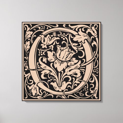 Letter O Medieval Monogram Art Nouveau Canvas Print