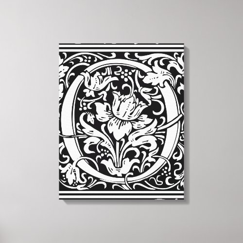 Letter O Medieval Monogram Art Nouveau Canvas Print