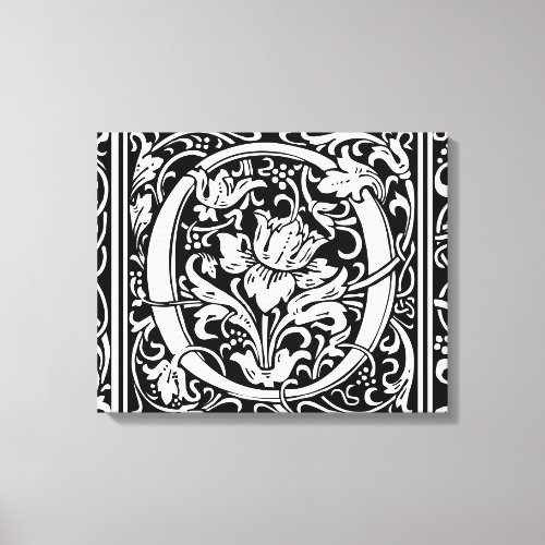 Letter O Medieval Monogram Art Nouveau Canvas Print