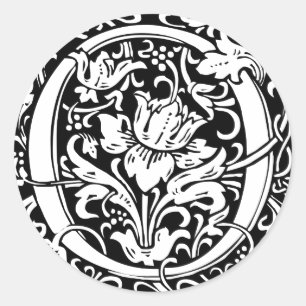 Letter O Medieval Monogram Art Nouveau Classic Round Sticker