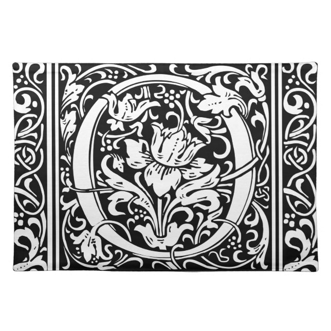 Letter O Medieval Monogram Art Nouveau Cloth Placemat (Front)