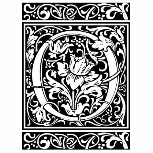 Letter O Medieval Monogram Art Nouveau Cutout
