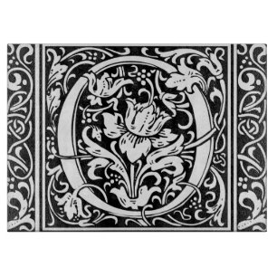 Letter O Medieval Monogram Art Nouveau Cutting Board