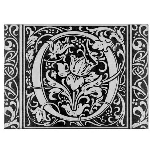 Letter O Medieval Monogram Art Nouveau Cutting Board