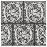 Letter O Medieval Monogram Art Nouveau Fabric