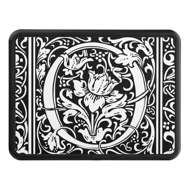 Letter O Medieval Monogram Art Nouveau Hitch Cover (Front)