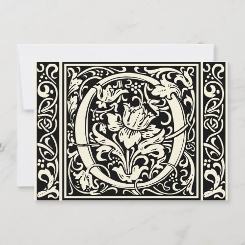 Letter O Medieval Monogram Art Nouveau Invitation