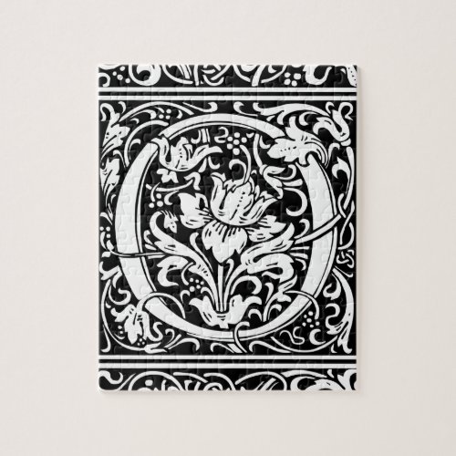 Letter O Medieval Monogram Art Nouveau Jigsaw Puzzle