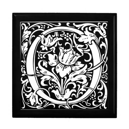 Letter O Medieval Monogram Art Nouveau Keepsake Box