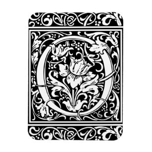 Letter O Medieval Monogram Art Nouveau Magnet