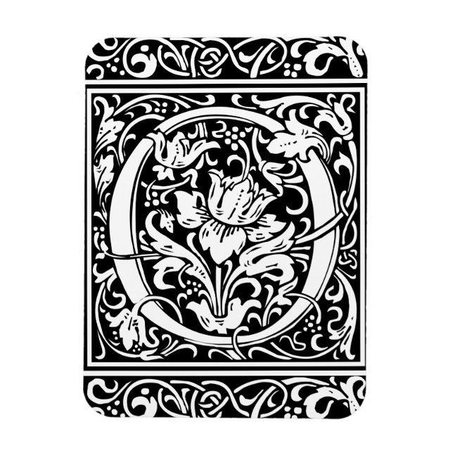 Letter O Medieval Monogram Art Nouveau Magnet (Vertical)