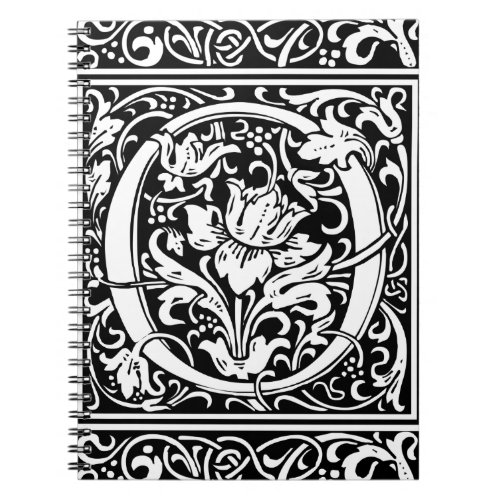 Letter O Medieval Monogram Art Nouveau Notebook