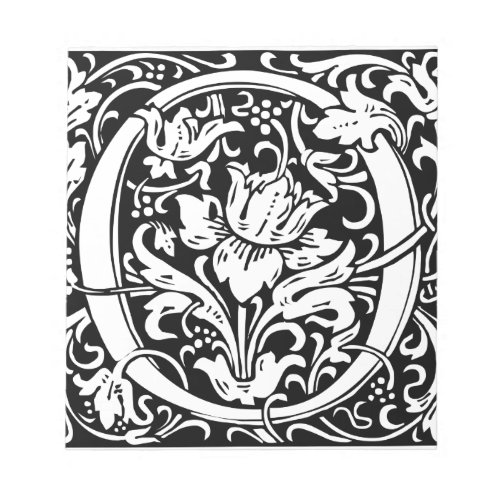 Letter O Medieval Monogram Art Nouveau Notepad