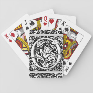 Letter O Medieval Monogram Art Nouveau Playing Cards