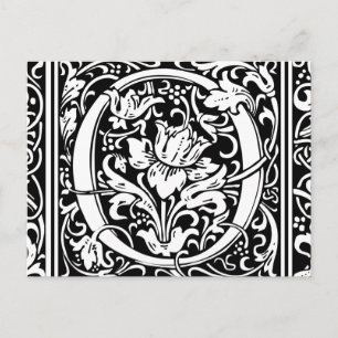 Letter O Medieval Monogram Art Nouveau Postcard