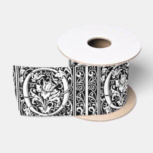 Letter O Medieval Monogram Art Nouveau Satin Ribbon