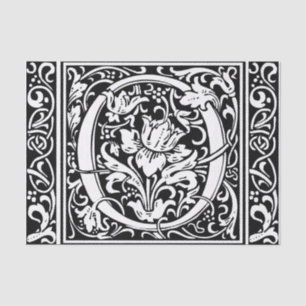 Letter O Medieval Monogram Art Nouveau Tissue Paper