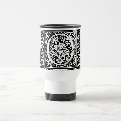 Letter O Medieval Monogram Art Nouveau Travel Mug