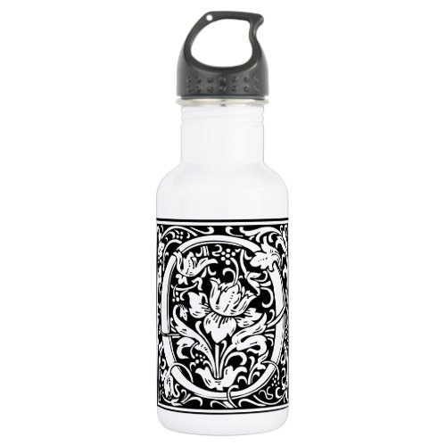 Letter O Medieval Monogram Art Nouveau Water Bottle