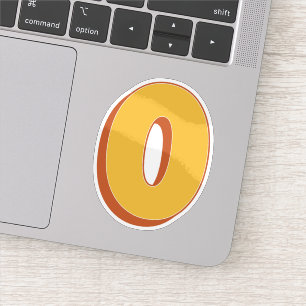Letter O Monogram, Bold 3D Type Font Initial Sticker