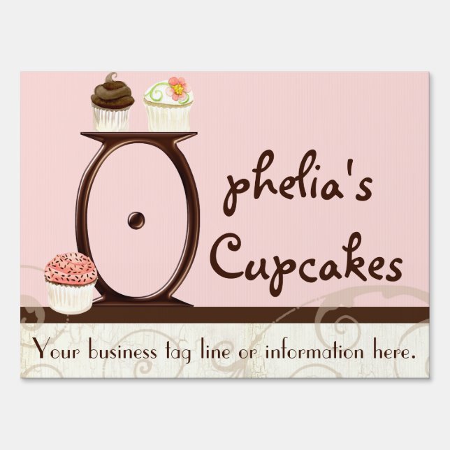 Letter O Monogram Dessert Bakery Business Signage (Back)