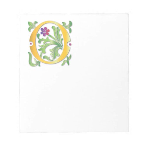 Letter O Monogram Fleur de lis Notepad