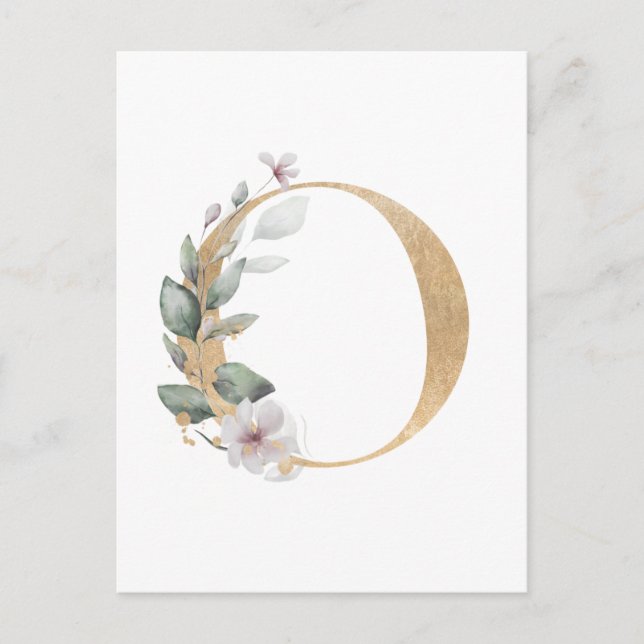 Letter O Monogram Postcard (Front)