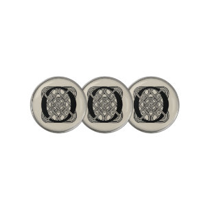 Letter O Monogram Vintage Celtic Knot Print Golf Ball Marker