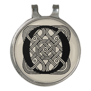Letter O Monogram Vintage Celtic Knot Print Golf Hat Clip