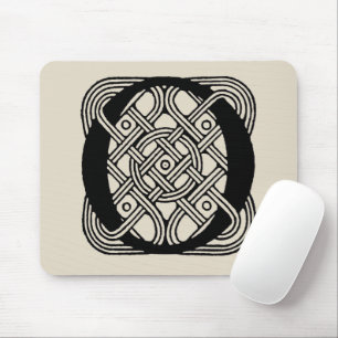 Letter O Monogram Vintage Celtic Knot Print Mouse Pad
