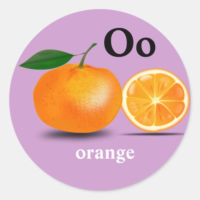 Letter O orange Stickers (Front)