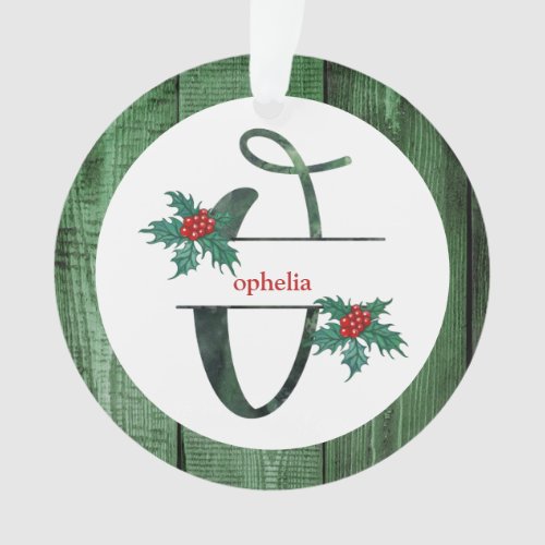  Letter O  Rustic Christmas PHOTO Wood AP44 Ornament