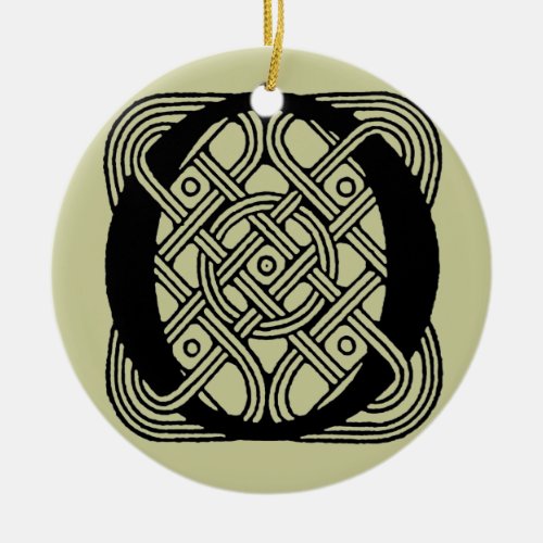 Letter O Vintage Celtic Knot Monogram Ceramic Ornament
