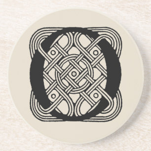 Letter O Vintage Celtic Knot Monogram Coaster