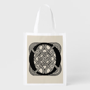Letter O Vintage Celtic Knot Monogram Grocery Bag