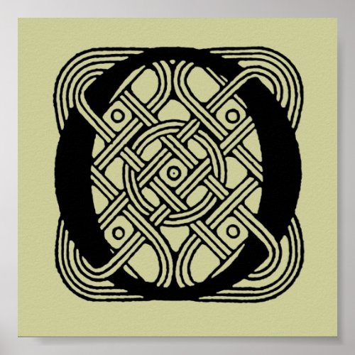 Letter O Vintage Celtic Knot Monogram Poster