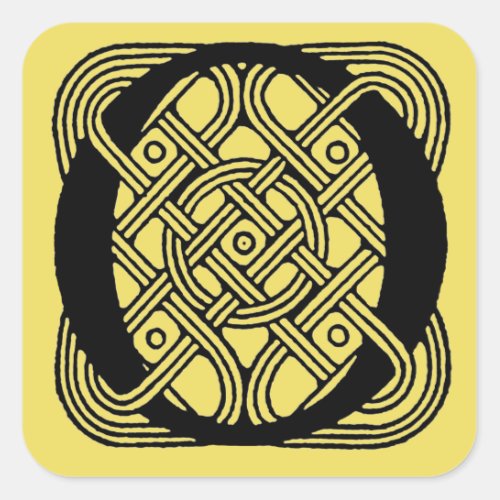 Letter O Vintage Celtic Knot Monogram Square Sticker