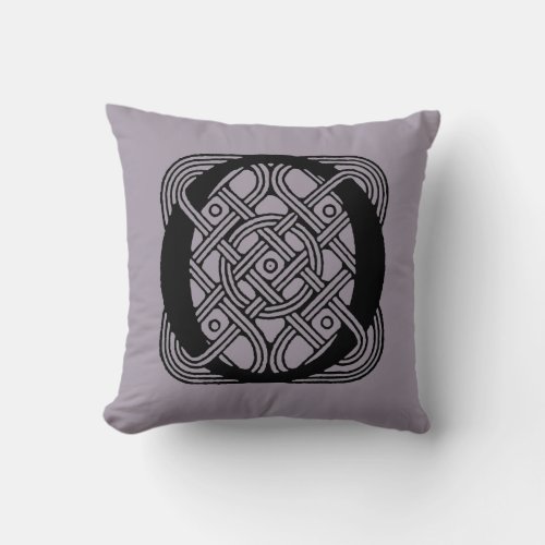 Letter O Vintage Celtic Knot Monogram Throw Pillow