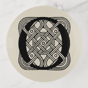 Letter O Vintage Celtic Knot Monogram Trinket Tray