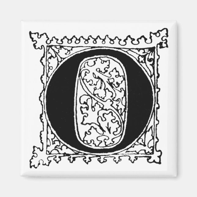 Letter 'O' with Leaf Background- Magnet (Front)