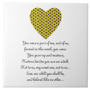 Letter of love to a child ceramic tile